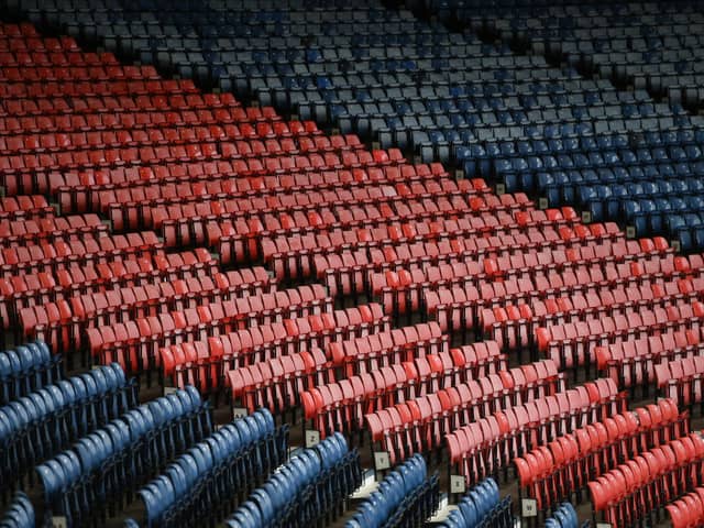 A general view of seats at Hampden Park