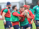 Hamish Watson in action during the British and Irish Lions training session held at at Stade Santander International stadium on June 22, 2021 in Saint Peter, Jersey. (Photo by David Rogers/Getty Images)