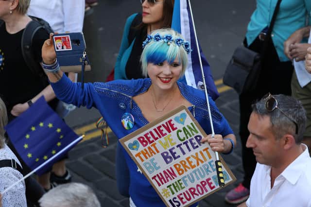 Protesters take part in the March to Remain in the EU for Peace and Climate Action in Edinburgh in 2019 (Picture: Andrew Milligan/PA Wire)