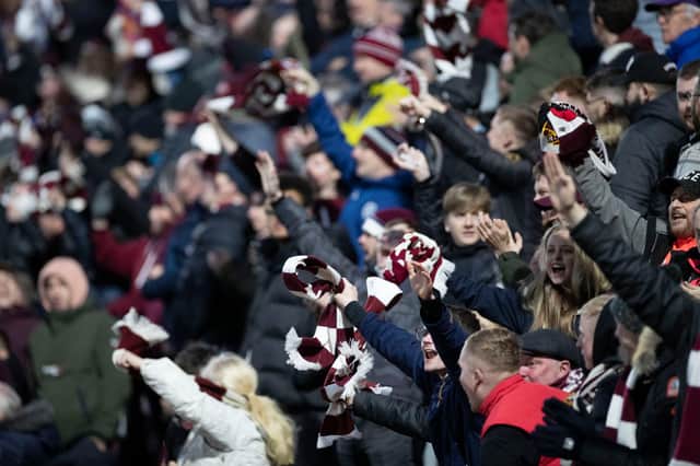 Hearts fans. (Photo by Roddy Scott / SNS Group)
