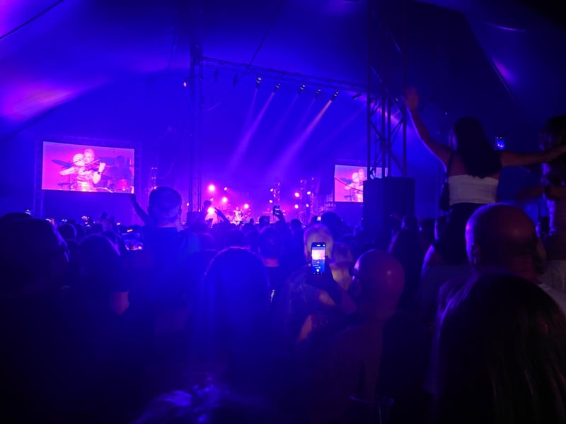 The band's violinist plays along to Hibs anthem Sunshine on Leith, the biggest sing-a-long of the evening. There's bound to be a few thousand sore throats today!