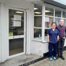 Husband and wife team Marc Stuart and Ying Peng outside the Penicuik Podiatrist Clinic.