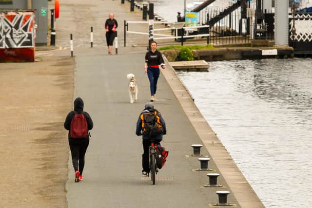 Concerns have been raised about social distancing on towpaths. Picture: Scott Louden.
