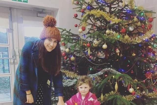Andrea and her niece. Andrea has been sorting gifts for children at Christmas time for the last five years, but this year she has decided to send cards to residents in care homes as the country still remains under tight restrictions due to the ongoing pandemic. Picture: Andrea Fraser