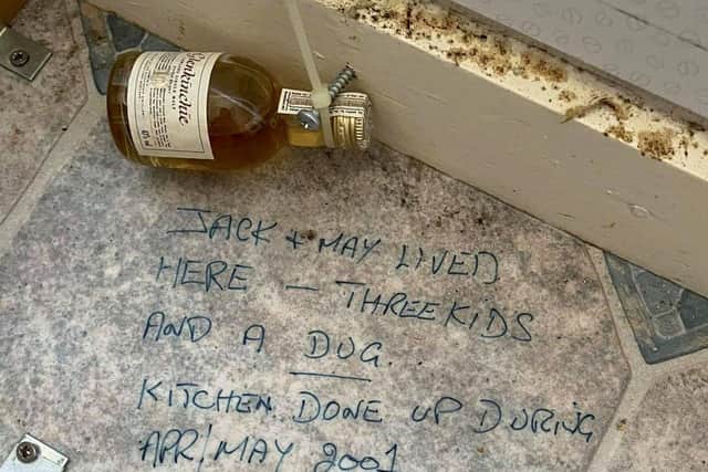 The 20-year-old miniature bottle of whisky left behind by the previous owners of a house discovered by tradesman Craig Harrigan