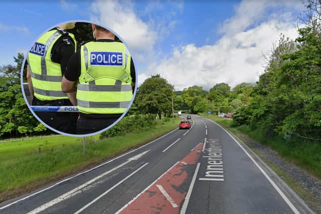 Police are appealing for information following a collision between a bus and a pedestrian on the A72 in the Borders.