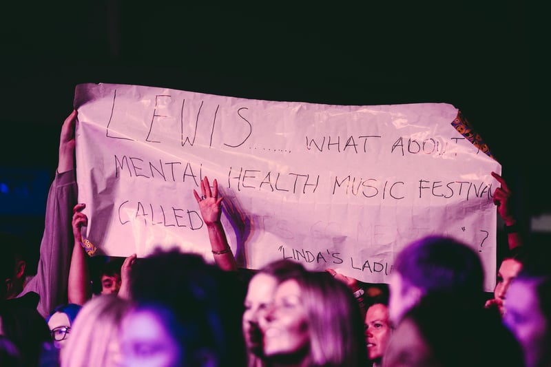 During the Q& session, a mental health music festival called Linda's Ladies was brought to Lewis Capaldi's attention. He said he loved the idea. Photo: Cameron Brisbane