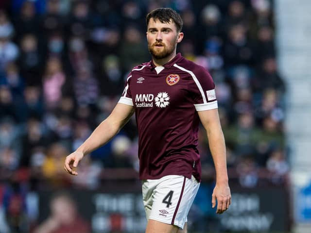 Hearts centre-back John Souttar, who is out of contract this summer, is being targeted by Rangers. Picture: SNS