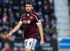 Hearts centre-back John Souttar, who is out of contract this summer, is being targeted by Rangers. Picture: SNS