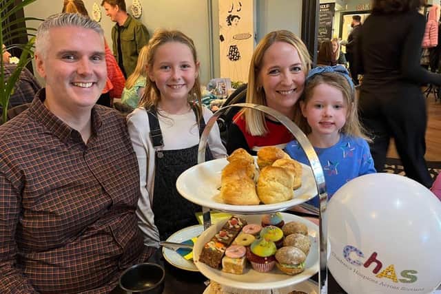 Michael, Rachel, Bethany and Abigail Ross at the afternoon tea in memory of Aaron at Mimi’s Bakehouse