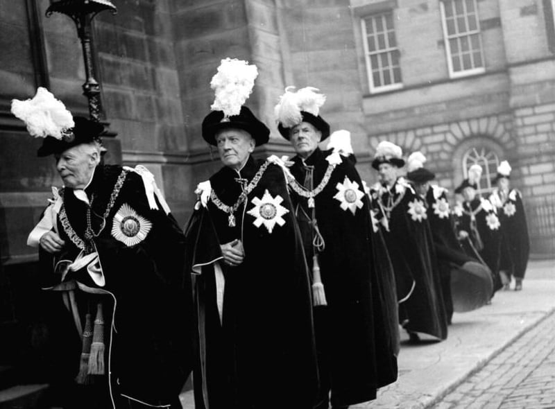 Knight of the Thistle procession to St Giles for the St Andrew's Day service in 1961.