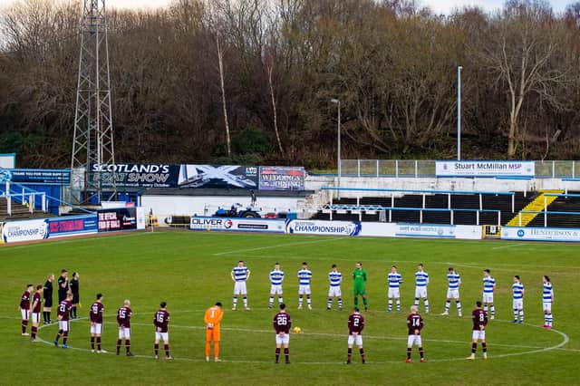 Hearts travel to Cappielow on Tuesday night. Picture: SNS