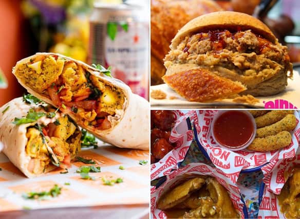 The best cheap eats in Edinburgh (Clockwise from left: The Pakora Bar, Oink, Wings)