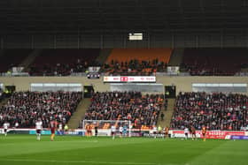 Hearts fans in the away end at Fir Park during the 3-0 victory earlier this season. Picture: SNS