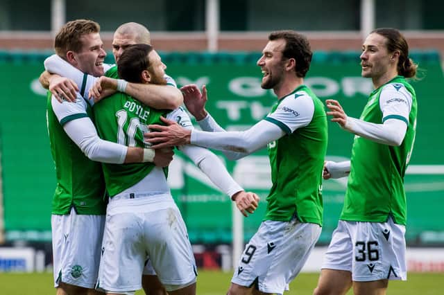 After their fourth successive win, Hibs are in buoyant mood and looking to see out the remainder of the season on a high. Photo by Ross Parker / SNS Group