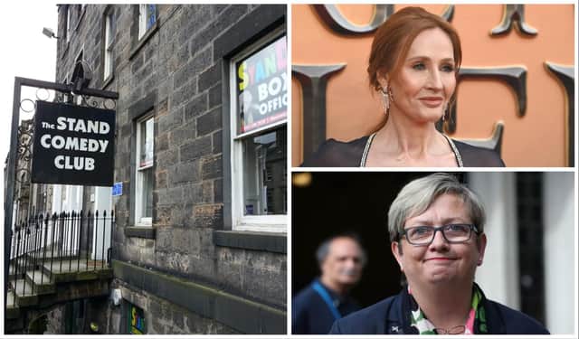 JK Rowling has backed Joanna Cherry after her Edinburgh Fringe show at the Stand Comedy Club was cancelled thanks to a staff boycott.