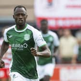 Momodou Bojang made his debut for Hibs in the 4-1 win at Bonnyrigg Rose
