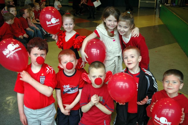 Red noses galore at Bexhill Primary School 15 years ago. Can you spot someone you know?