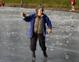 Jenny enjoying herself on the ice.