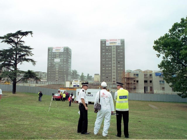 Residents waved farewell to the two 14-storey Niddrie tower blocks Teviotbank House and Tweedsmuir in September 1991. Post-war high rises were quickly falling out of fashion.