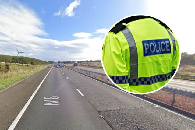 Police called to two-car crash on M8 near Whitburn during rush-hour.