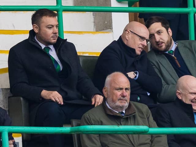 L-R back row: Ben Kensell, Brian McDermott and Ian Gordon face questions over chaotic record.
