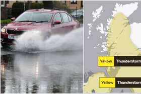 There is a yellow weather warning for thunderstorms on Saturday