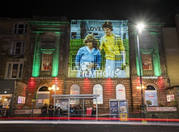 An image from the Scottish coming-of-age romantic comedy film Gregory’s Girl was projected onto the Filmhouse in Edinburgh after it was suddenly closed down when its operator went into administration. Picture: Jane Barlow