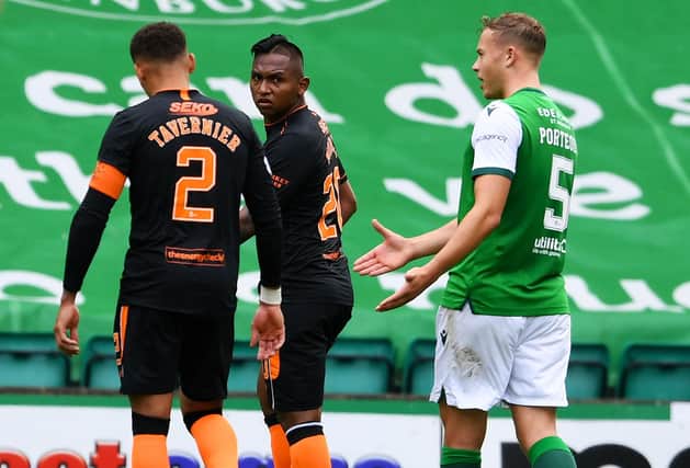 Rangers 'James Tavernier turns down a handshake from Ryan Porteous during Hibs' 2-2 draw with the league leaders in September.