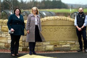 Rachael Hamilton MSP (centre) with park owner Adam Gregg and Sarah Allanson from the British Holiday and Home Parks Association