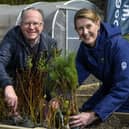 Michael Duncan and Rebecca Kennelly at the Royal Bank Gogarburn Tree Nursery