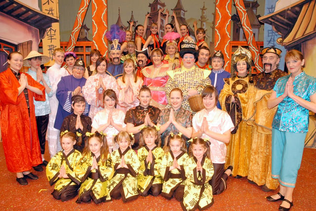 Cast members of the Mansfield Hospitals Theatre Troupe's production of Aladdin pictured at the Palace Theatre in 2007