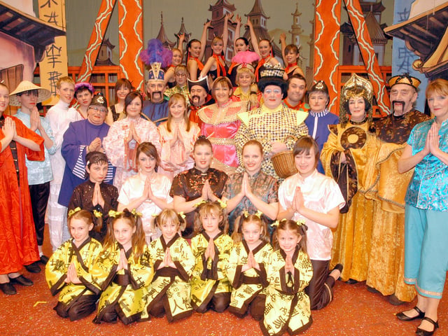 Cast members of the Mansfield Hospitals Theatre Troupe's production of Aladdin pictured at the Palace Theatre in 2007