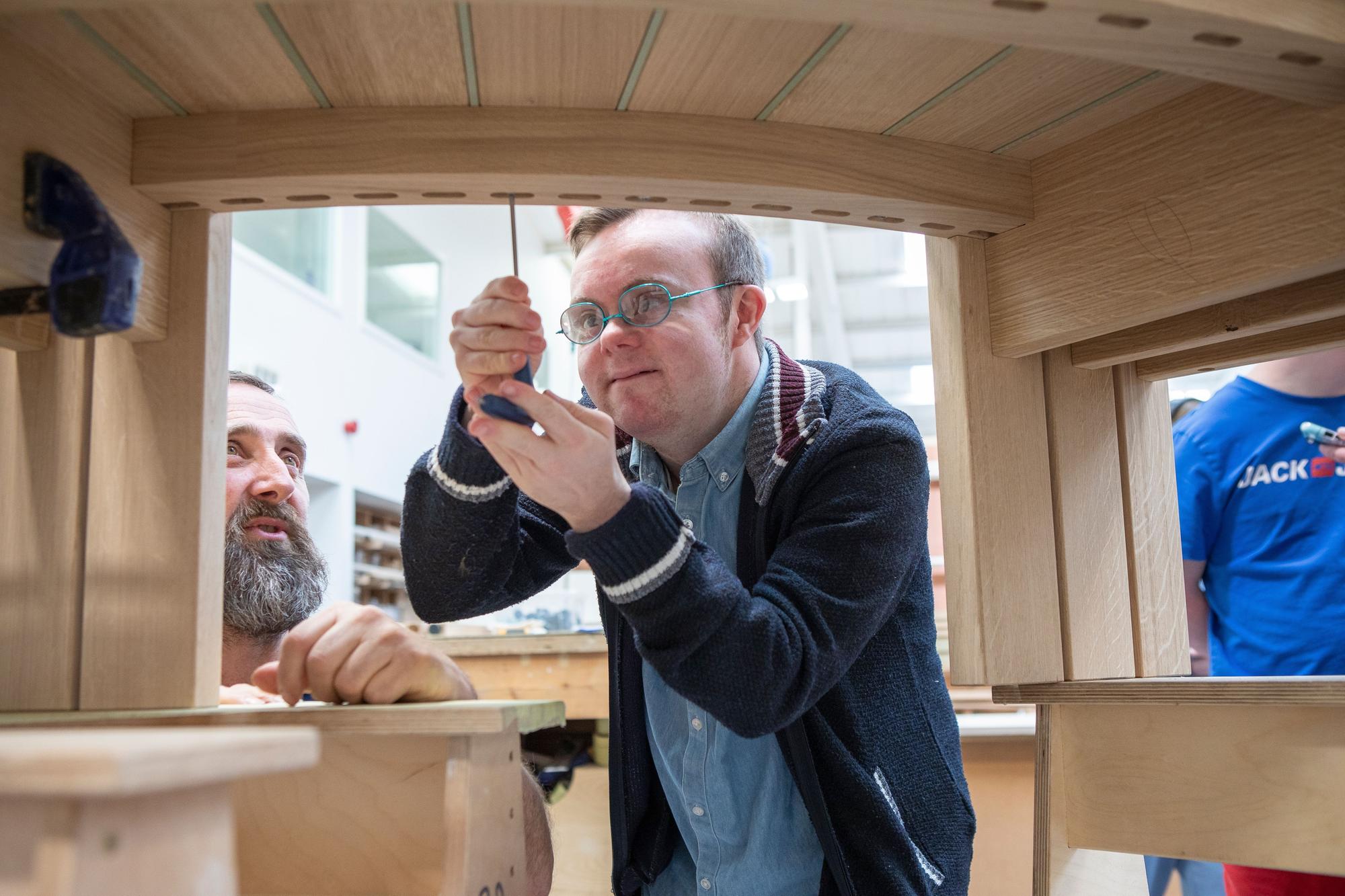 Down’s Syndrome Scotland members add finishing touches to benches at ...