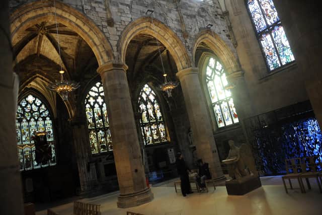 Current donations by visitors to St Giles' Cathedral average just 50p per person.  Picture: Greg Macvean.
