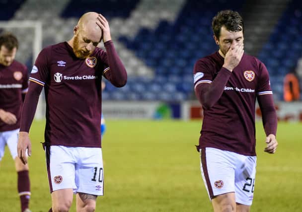 Hearts fans were far from impressed with their team's performance in the draw with Inverness. Picture: SNS