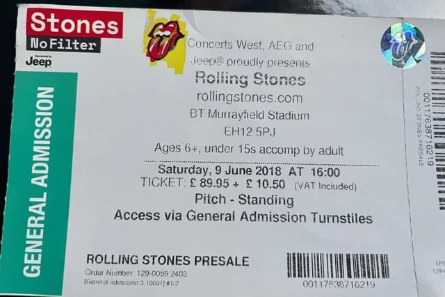 Martin Delaney sent in this ticket stub from the Rolling Stones gig at Murrayfield Stadium in 1998. Special Guest that evening was Verve frontman Richard Ashcroft.