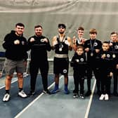 Pictured celebrating the Royal Amateur Boxing Club’s successes are, left to right: Mathew Keddie, Michael Wood, Josh Hoc, George Vickers, Lachlan Ross, Zak Dillon, Sonny Hendry, Lucas Gibbons, Junior Burton. Front: Lee Dobson and Fraser Fox.