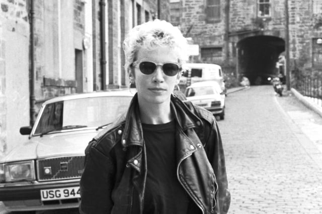 Scottish singer Annie Lennox in Edinburgh for the preview of the film 'Brand New Day' in August 1987.