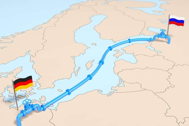 Nord Stream 2 Pipeline map shows entry point of Russian gas pipeline to Europe starting in Ust-Luga in Russia to north Germany (Image credit: Getty Images via Canva Pro)