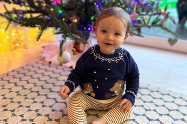Nine month old Blair in a festive jumper. Submitted by Louise Burford.