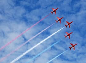 The Red Arrows will fly over Edinburgh today at 11:30am. Pic: Becky Stares/Shutterstock