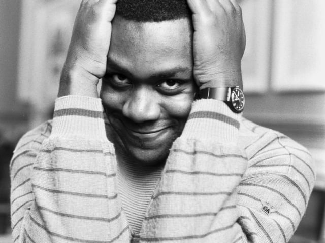 British impressionist/comedian Lenny Henry in Edinburgh, August 1985.