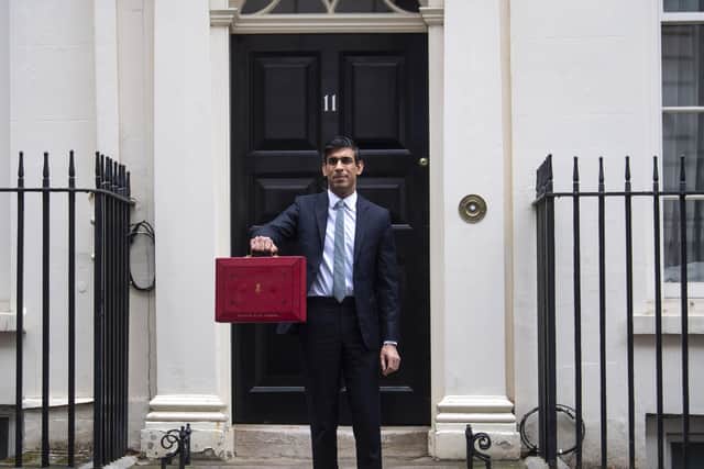 Chancellor of the Exchequer, Rishi Sunak outside 11 Downing Street, London, before heading to the House of Commons to deliver his Budget.