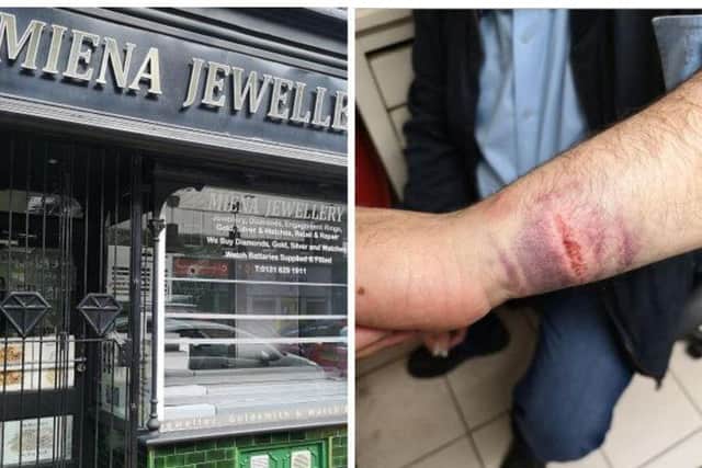 Miena Jewellery owner Wail Al-Khamis' suffered an arm injury tackling the armed raiders.