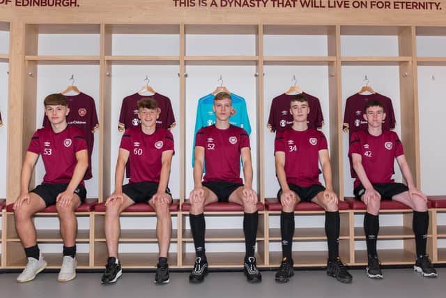 From left to right: Harry Gordon, Aidan Denholm, Harris Spratt, Michael Aitken and Mackenzie Kirk. Pic: David Mollison.