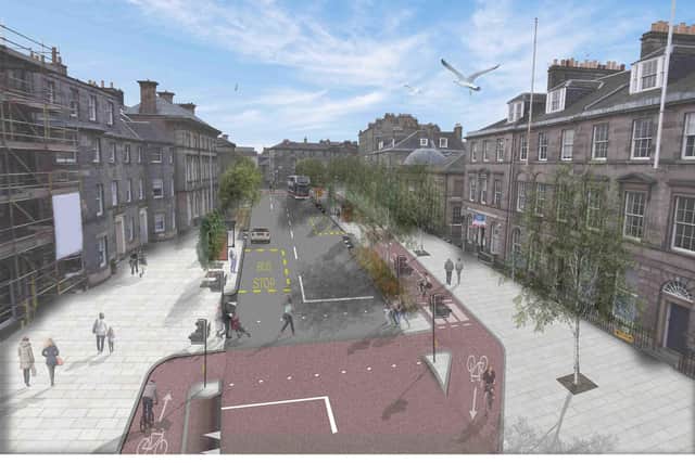 Artist's impression of proposed changes to Bernard Street in Leith.