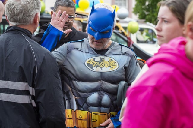 Batman made an appearance at the event, waving to the excited crowd, but his sidekick Robin was nowhere to be seen!