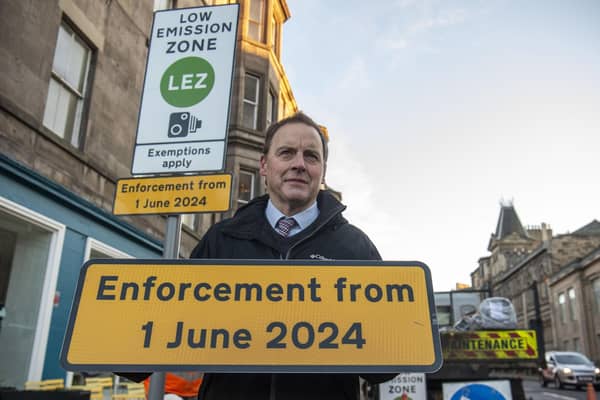 Drivers who enter Edinburgh's new low emissions zone with non-compliant vehicles face fines from £60 to £480 for four-time offenders. Picture: Lisa Ferguson