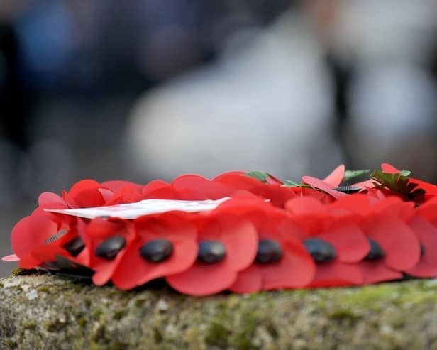 A Remembrance poppy wreath